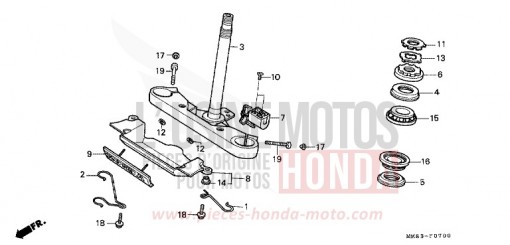 TIGE DE DIRECTION VT1100CJ de 1988
